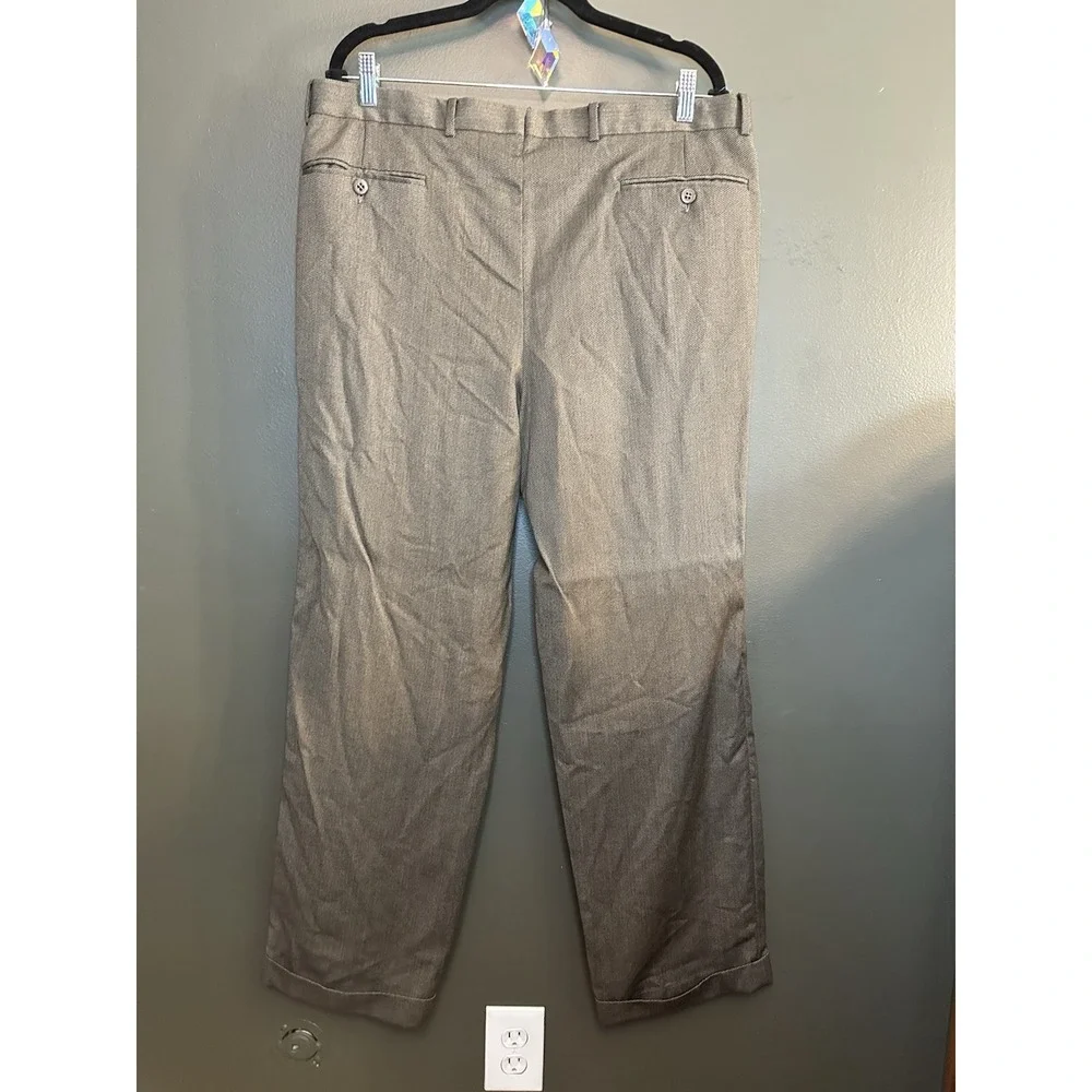 Zanella Brownish Tone Wool Dress Pants Slacks 36 Cuffed